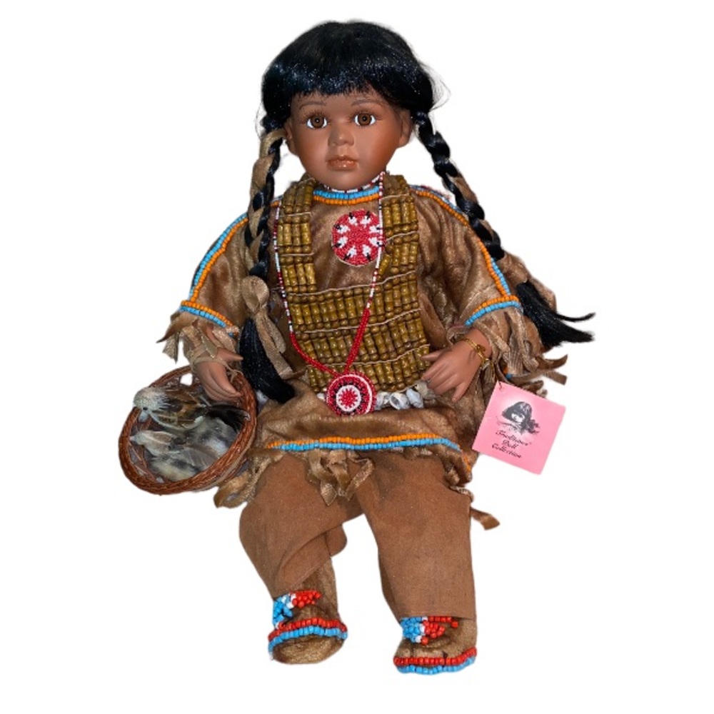 Authentic Hand Painted Native American Porcelain Doll